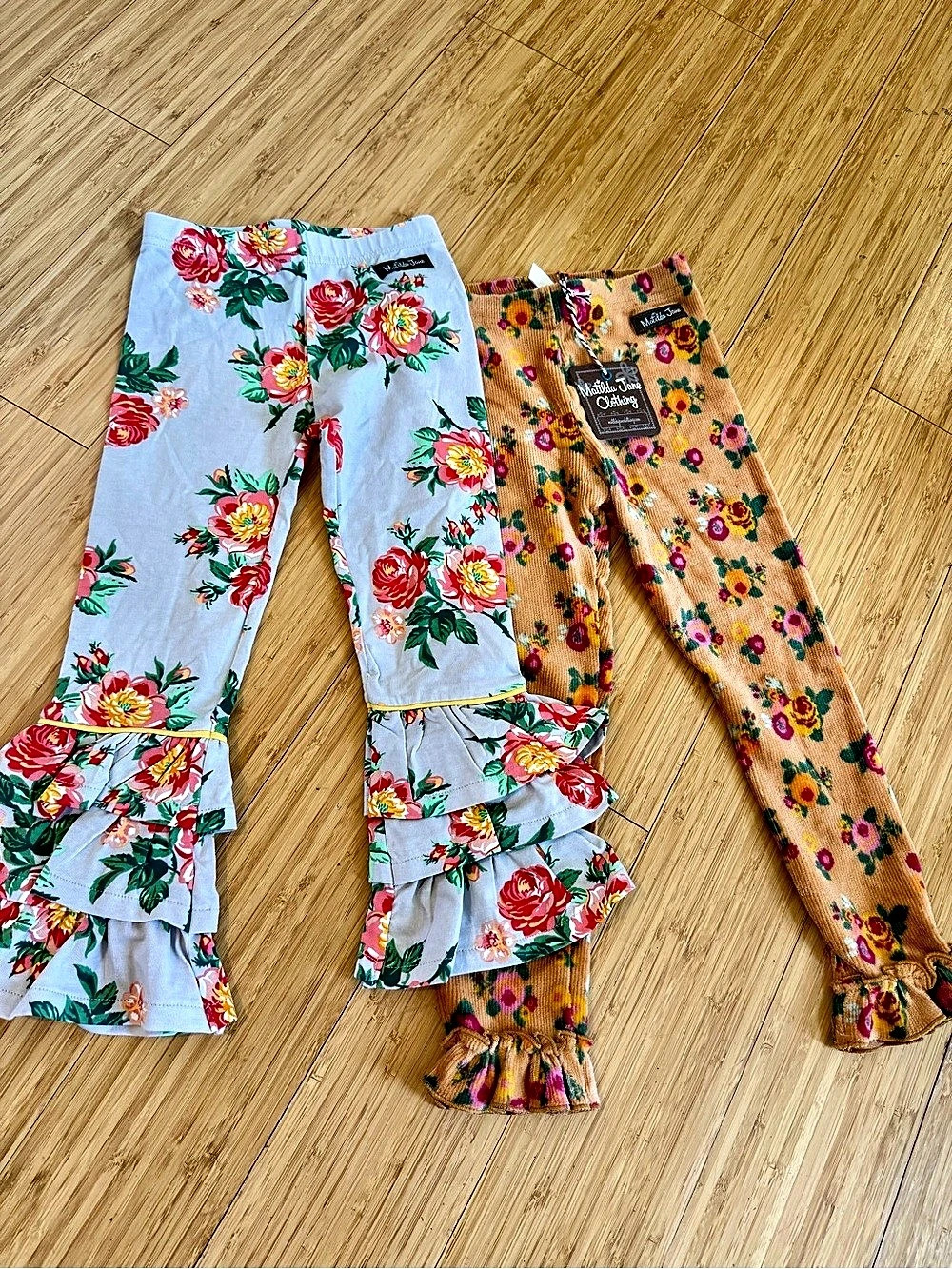 Matilda Jane Floral Ruffle Pants Set Girls 4t New with Tags